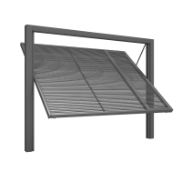 Portão contrapeso de aço com grade horizontal