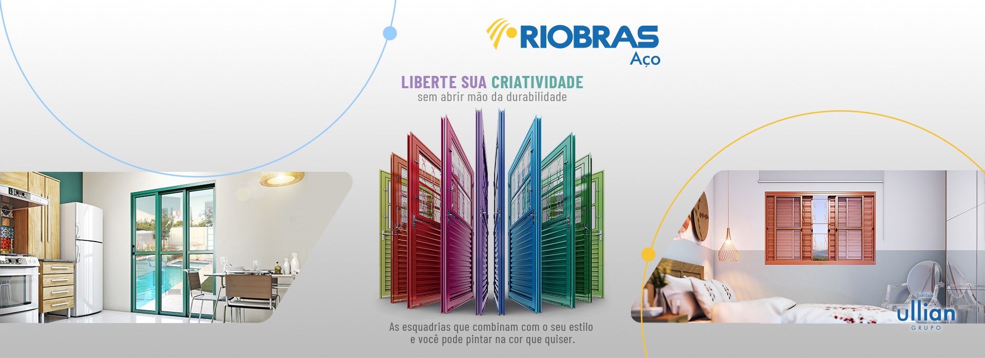 Portas em alumínio semi prontos para libertar sua criatividade da marca Riobras