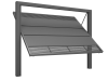 Portão contrapeso de aço chapa e grade horizontal